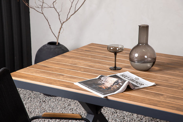 Rebellenclub Dandy Tuintafel - 200 x 100cm - Zwart|Bruin