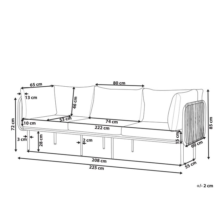 Beliani - SENISE - Tuinbank - Grijs - Aluminium