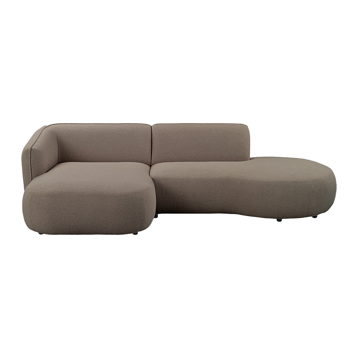 by fonQ Soft Ottomane Bank Rechts - Bouclé - Taupe