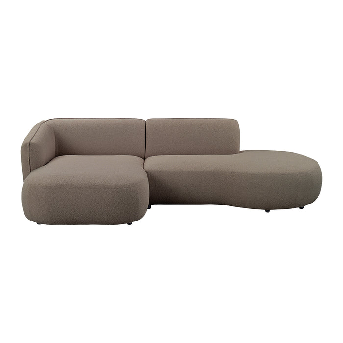 by fonQ Soft Ottomane Bank Rechts - Bouclé - Taupe