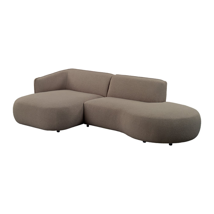 by fonQ Soft Ottomane Bank Rechts - Bouclé - Taupe