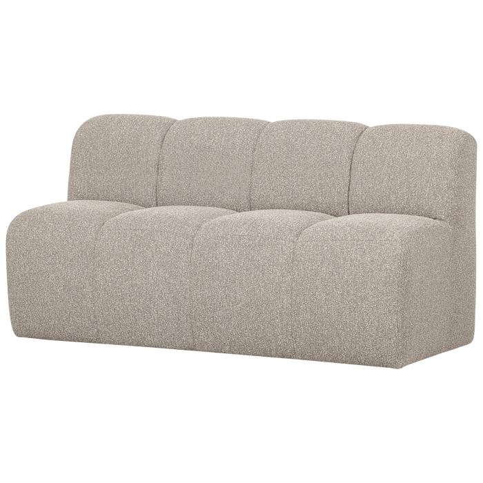 WOOOD Mojo Eetbankje Met Rugleuning - Bouclé - Beige Melange - 164cm