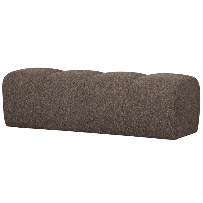 WOOOD Mojo Eetbankje 164 cm Mojo - Bouclé - Bruin Melange - 49x164x45