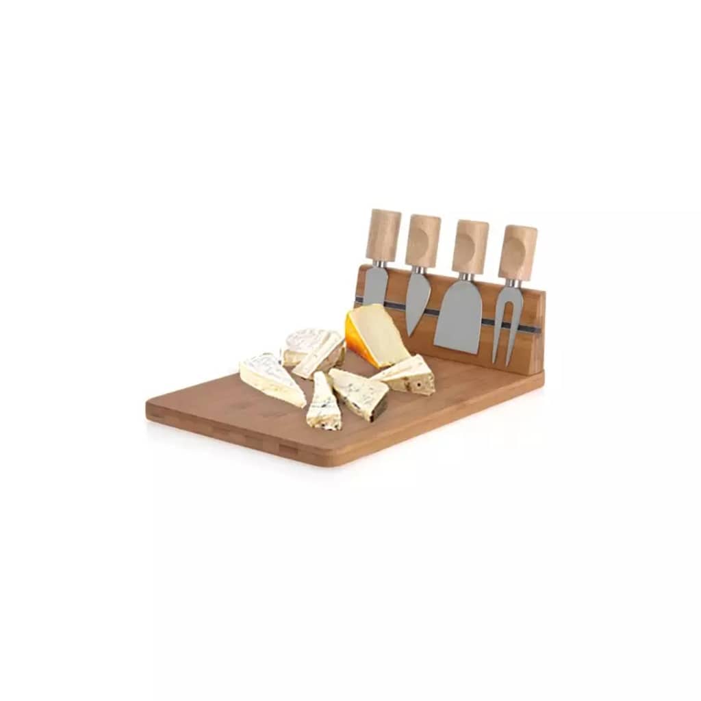 Excellent Houseware Kaasmessenstandaard met bamboe plank