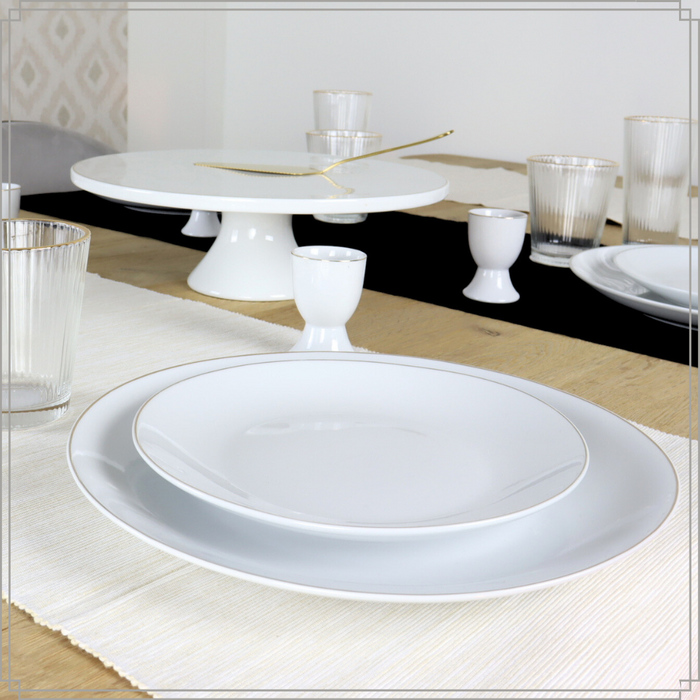 OTIX Dinerborden Borden Set van 6 Stuks 26cm Wit met Gouden rand Po...