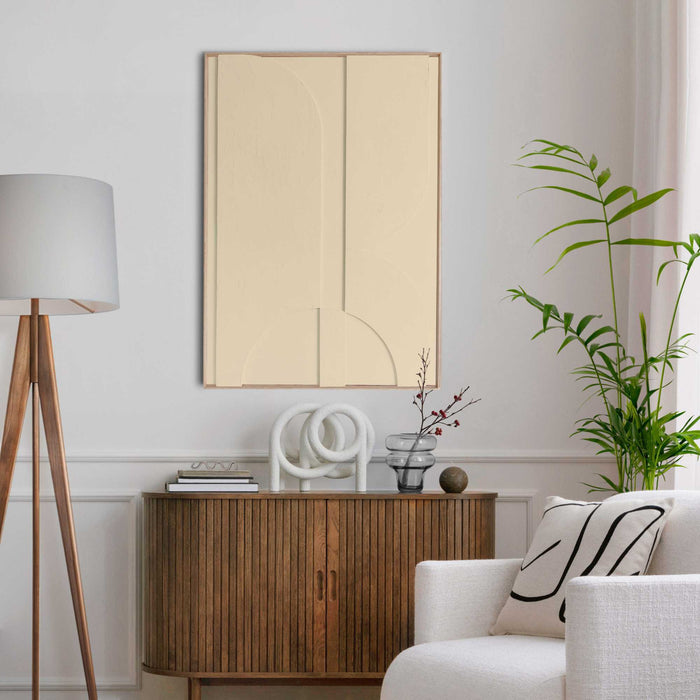 Reinders - Mars Sand Beige - Relief Art Schilderij 70x50cm Hout
