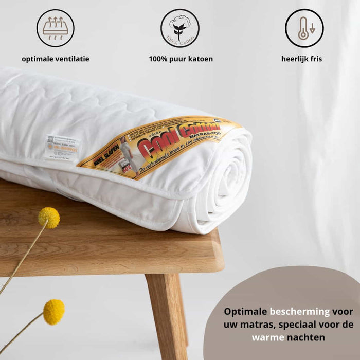 Cool Cotton - 100% Katoenen Matrasoplegger - 70 x 200