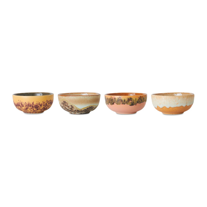 HKliving 70's Kommetjes Ø 8,3 cm - Set van 4 - Marine