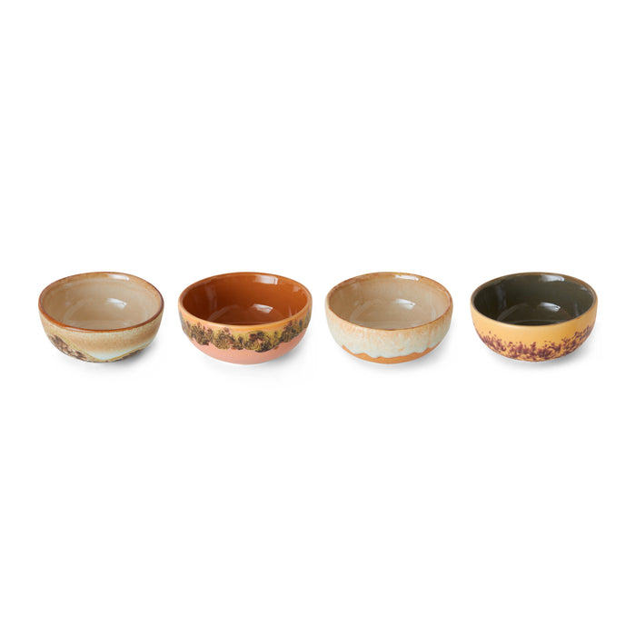 HKliving 70's Kommetjes Ø 8,3 cm - Set van 4 - Marine