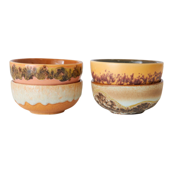 HKliving 70's Kommetjes Ø 8,3 cm - Set van 4 - Marine