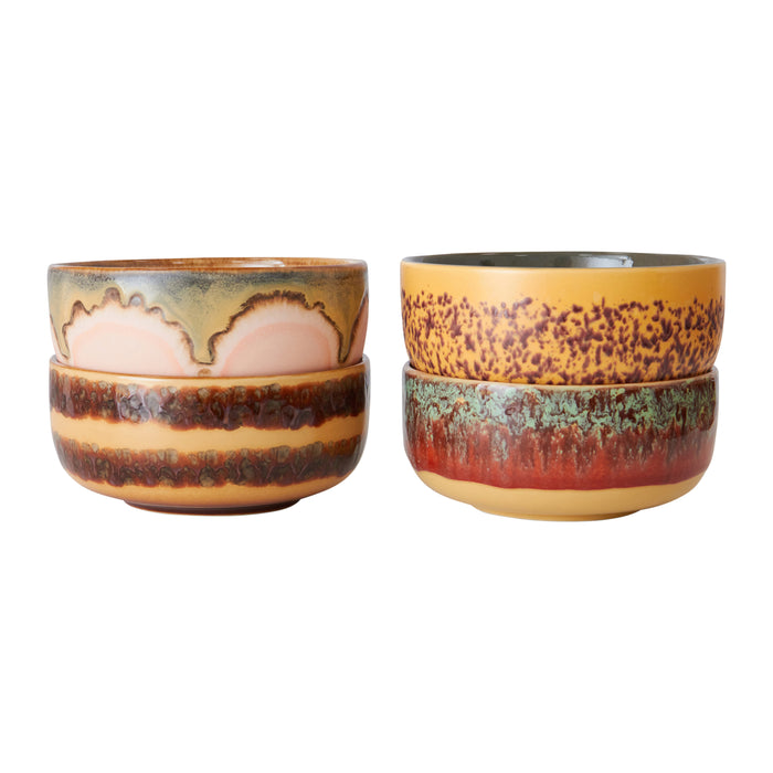 HKliving 70's Dessert Kommen Ø 12,5 cm - Set van 4 - Harbour