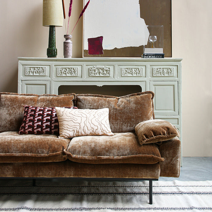 HKliving Retro Sofa 4-zitsbank - Velvet Corduroy - Aged Gold