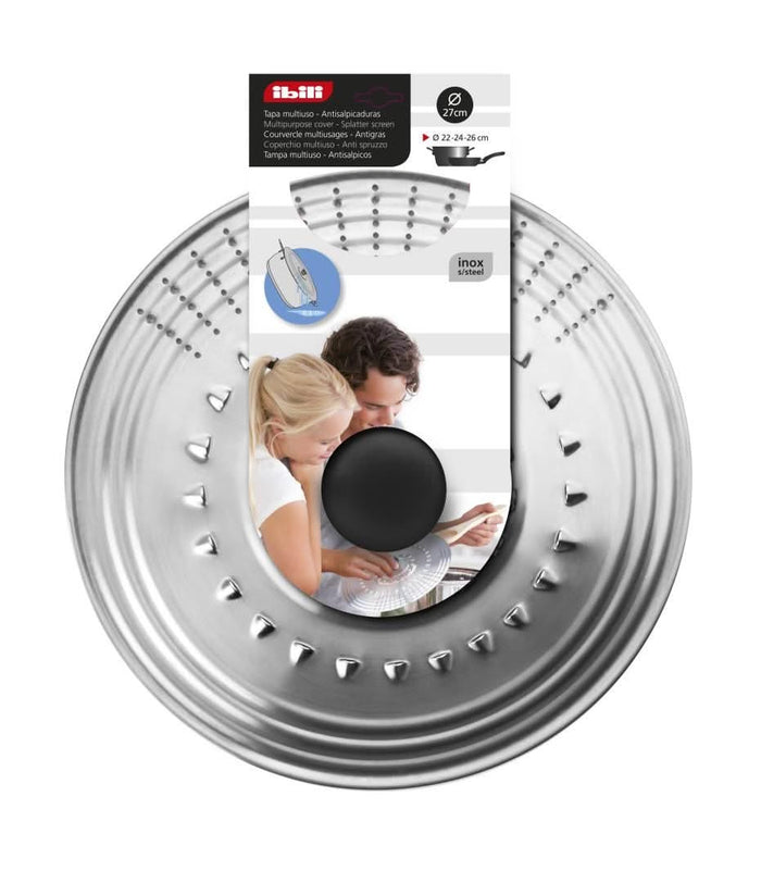 Ibili afgiet- en anti-spatdeksel voor 22 - 24 en 26 cm