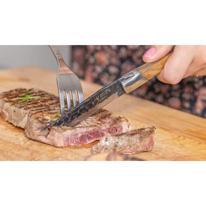 Jay Hill Steakmessen Laguiole - Raw Black - Olijfhout - 6 Stuks