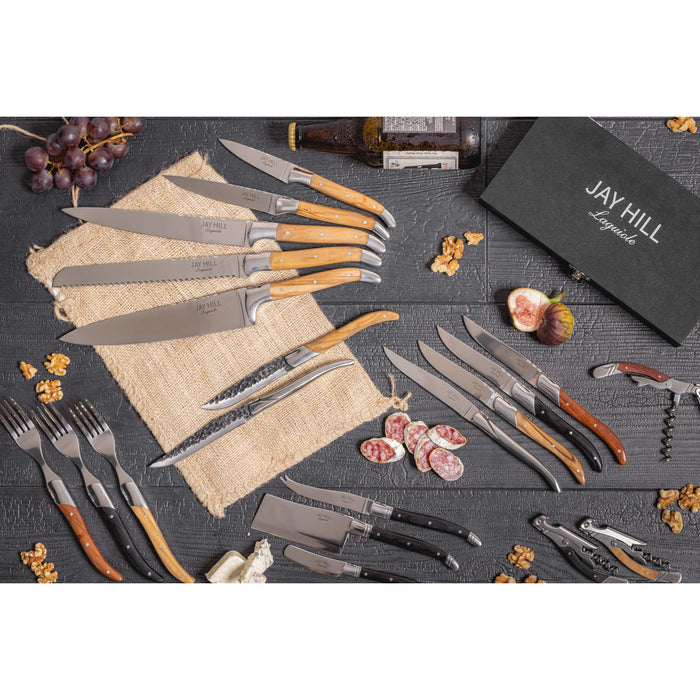 Jay Hill Steakmessen Laguiole - Raw Black - Olijfhout - 6 Stuks