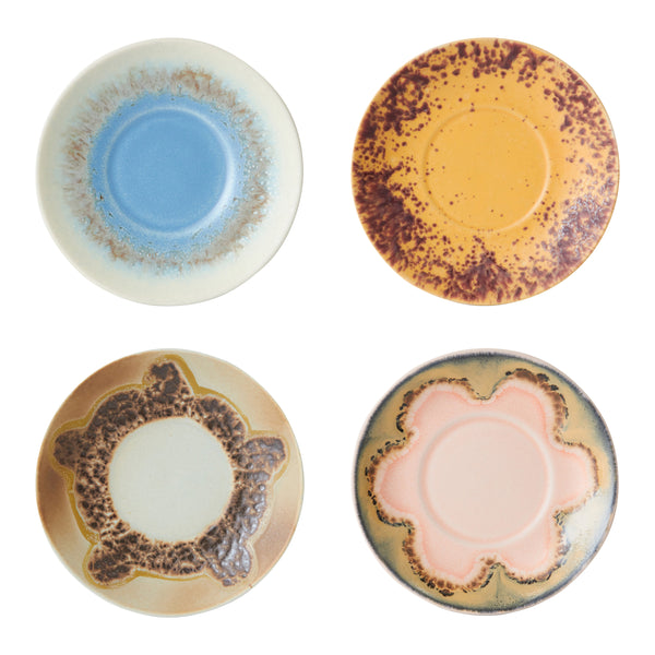 HKliving 70's Schotels - Set van 4 - Ocean