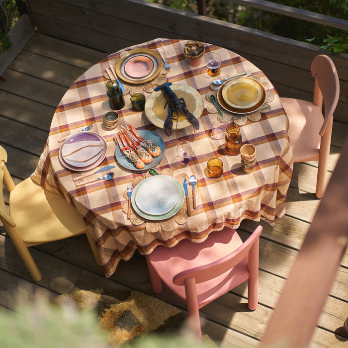 HKliving 70's Dinerbord Ø 29 cm - Set van 2 - Coconut