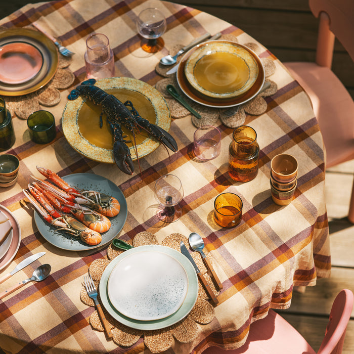 HKliving 70's Dinerbord Ø 29 cm - Set van 2 - Palms