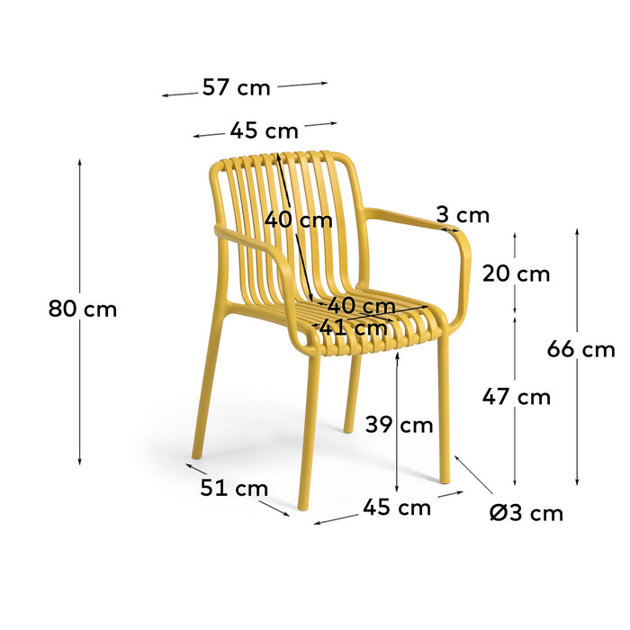 Kave Home - Isabellini tuinstoel geel