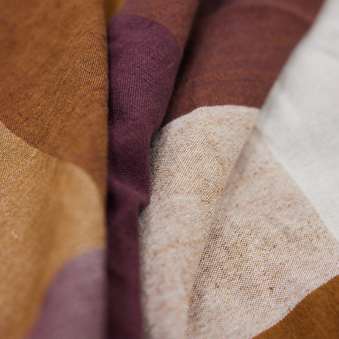 HKliving Vida Check Tafelkleed 140 x 220 cm - Amber / Burgundy