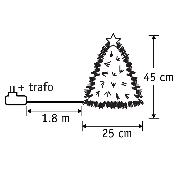 Luca Lighting Mercury Kunstkerstboom - Fibre Optic - H45 x Ø25 cm