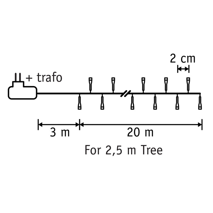 Luca Lighting Kerstboomverlichting - 1000 LED - L2000 cm - Multikleur