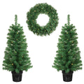 Black Box Trees Norton Set van 2 Kunstkerstbomen en 1 Kerstkrans - LED