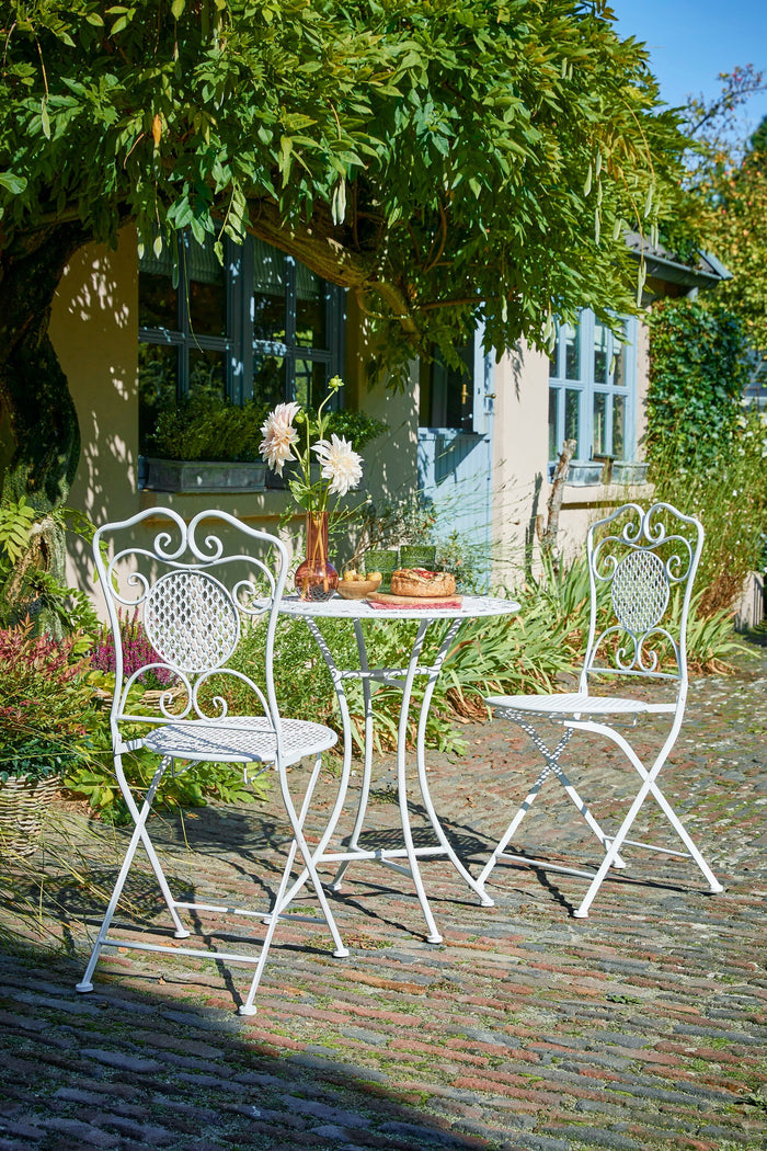 Mica Decorations Provence Bistrotafel voor Buiten - H70 x Ø60 cm - Wit
