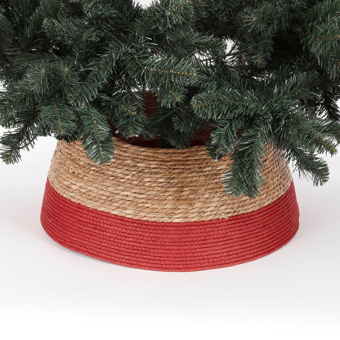 House of Seasons Kerstboomrok - H26 x Ø50 cm - Zeegras - Rood