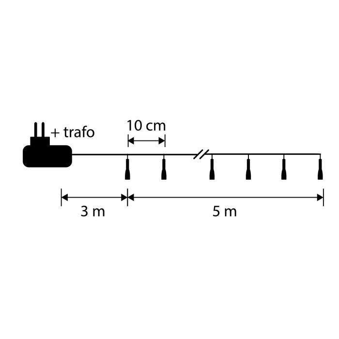 Luca Smart Lighting Kerstboomverlichting met 50 LED – L500 cm – RGB