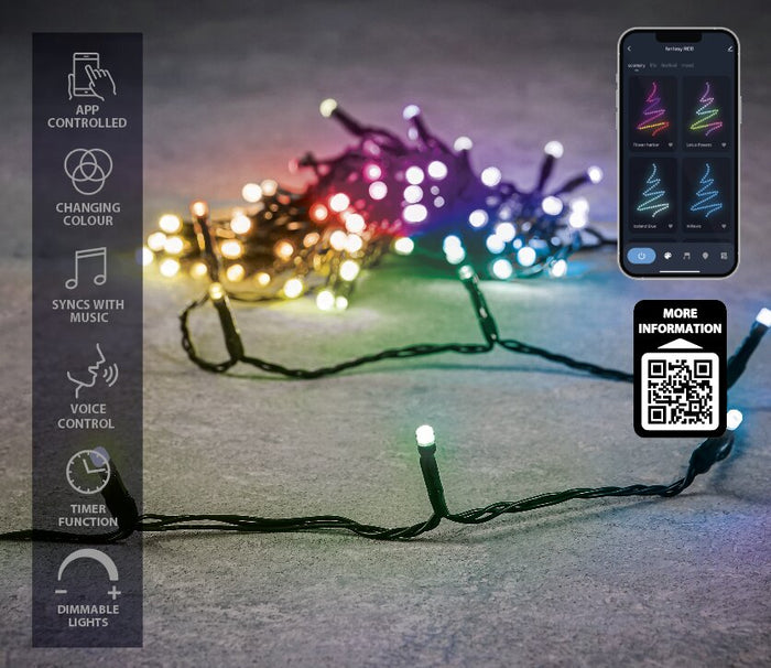 Luca Smart Lighting Kerstboomverlichting met 50 LED – L500 cm – RGB