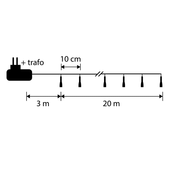 Luca Smart Lighting Kerstboomverlichting met 200 LED – L2000 cm – RGB