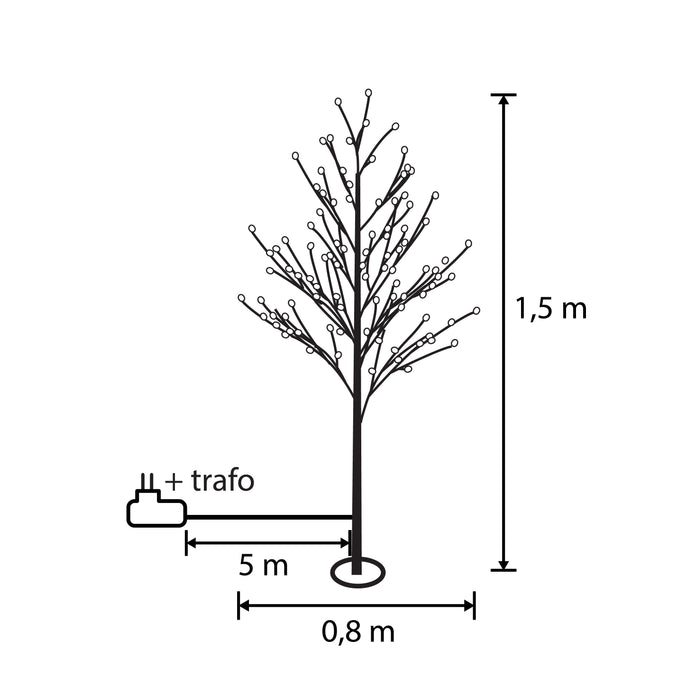 Luca Lighting Boom met Klassiek Witte LED - H150 x Ø80 cm - Zwart