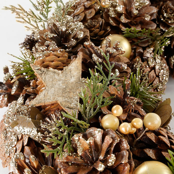 House of Seasons Kerstkrans - Ø50 cm - Bruin