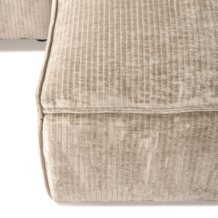 by fonQ Chunky Hoekbank met Chaise Longue Rechts - Ivoor - Rib