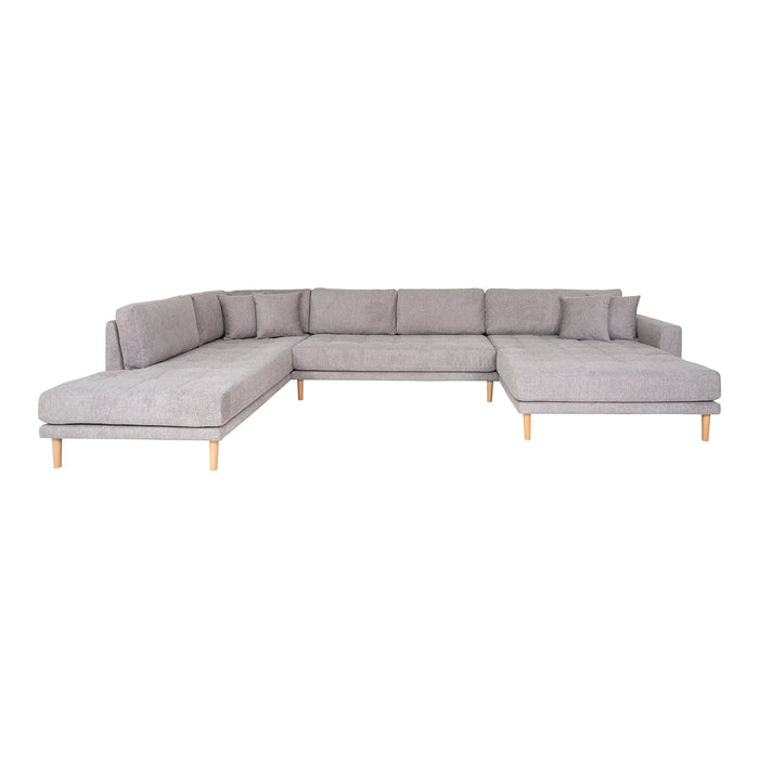 House Nordic - U-Bank Lichtgrijs - Open Einde Rechts - 370x220x76cm