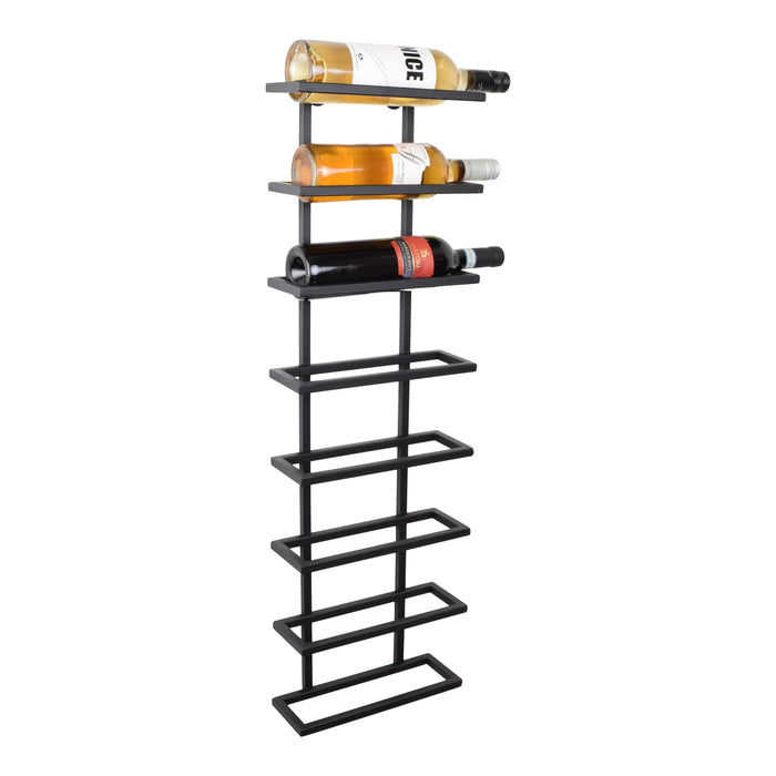 LOFT42 Pinot Wandwijnrek - 8 flessen - Metaal - Zwart - 87x27x11