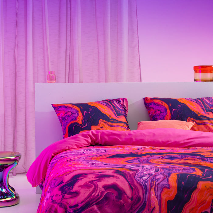 Damai dekbedovertrek Trance - Satijn - 240x200|220 cm - Shocking Pink