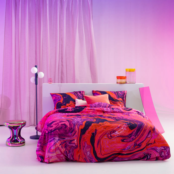 Damai dekbedovertrek Trance - Satijn - 240x200|220 cm - Shocking Pink