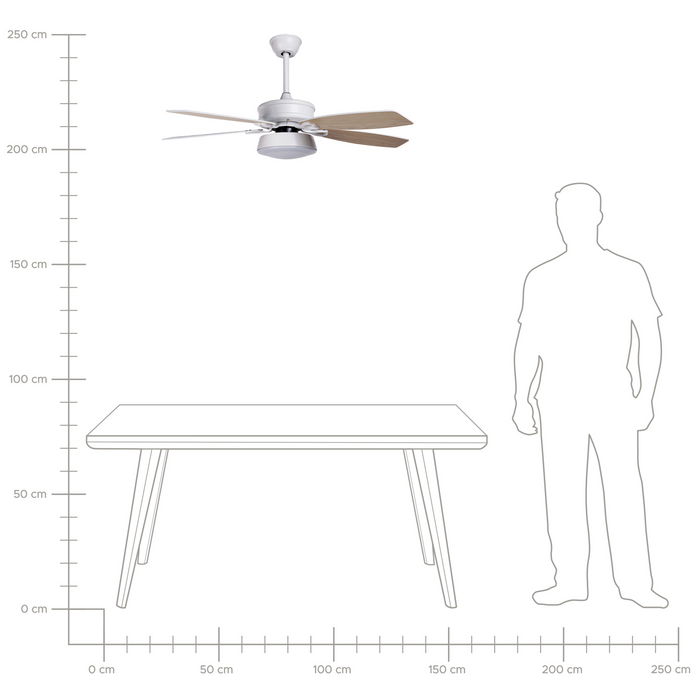 Beliani - LOGAN - Plafondventilator - Wit - IJzer