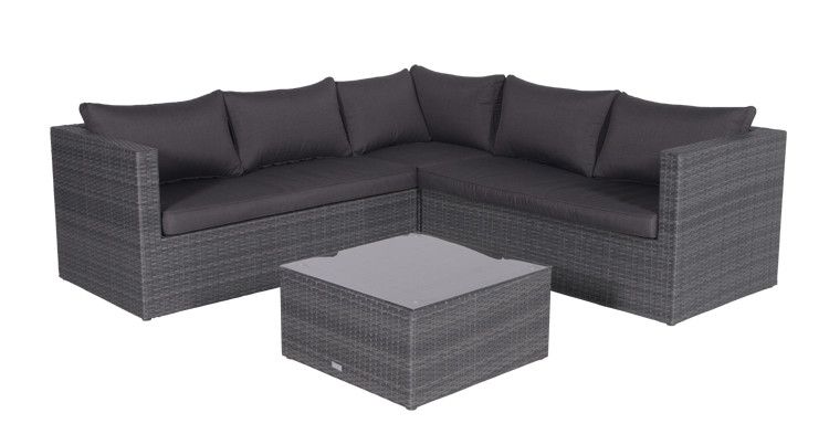 Montana loungeset - 4-delig - earl grey - dark antraciet