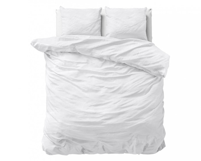 Dekbedovertrek Stone Washed - 100% Natuurlijk - Wit - 240x220cm