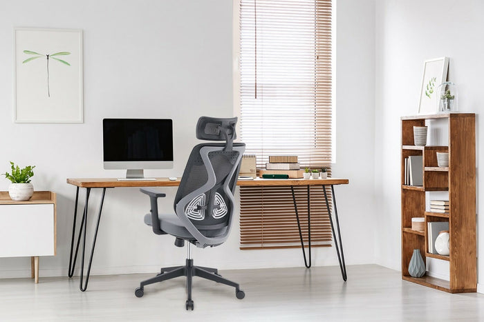 Feel Home - Ergonomische Bureaustoel Verstelbaar - Zwart|Grijs