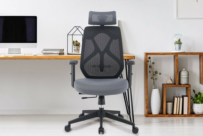 Feel Home - Ergonomische Bureaustoel Verstelbaar - Zwart|Grijs