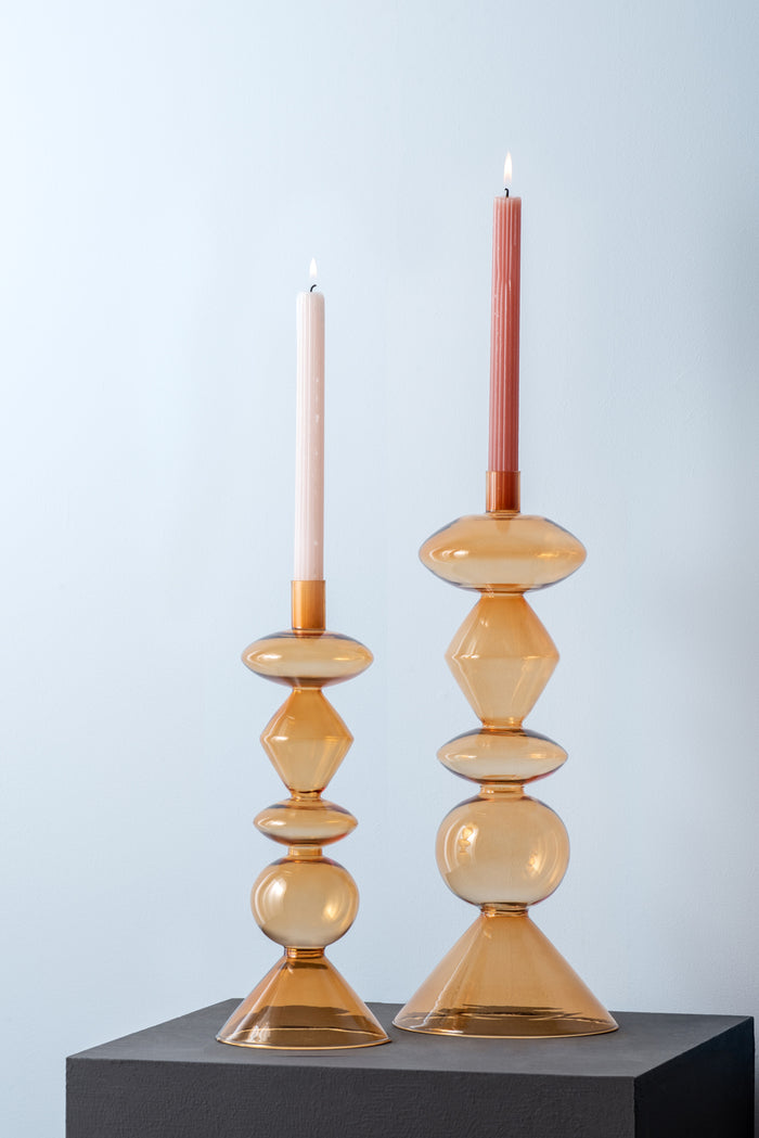 present time - Kandelaar Totem - Geel - 16x16x41cm