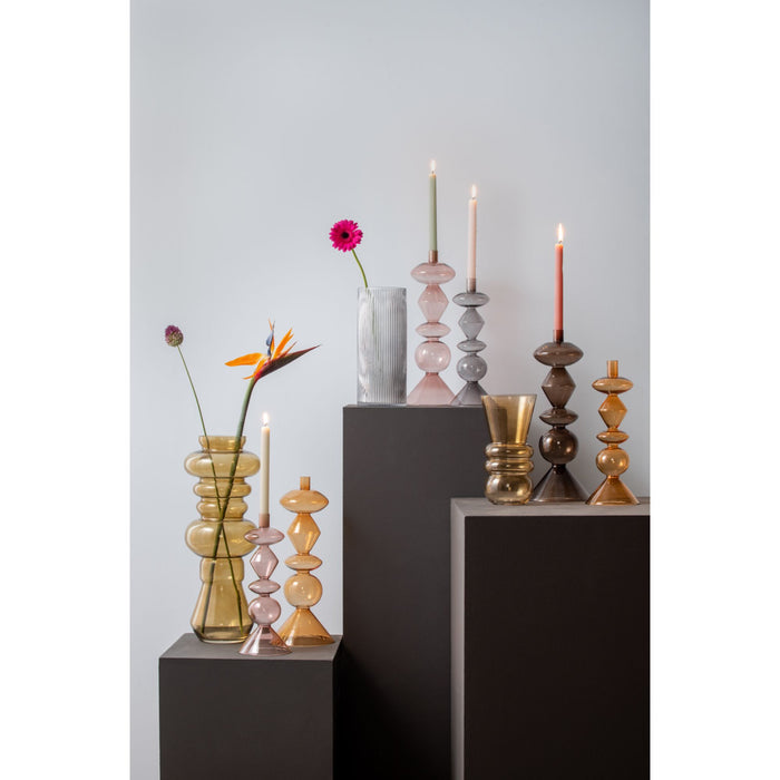 present time - Kandelaar Totem - Geel - 16x16x41cm