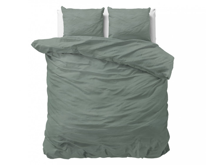 Dekbedovertrek Stone Washed - 100% Natuurlijk - Groen - 240x220cm