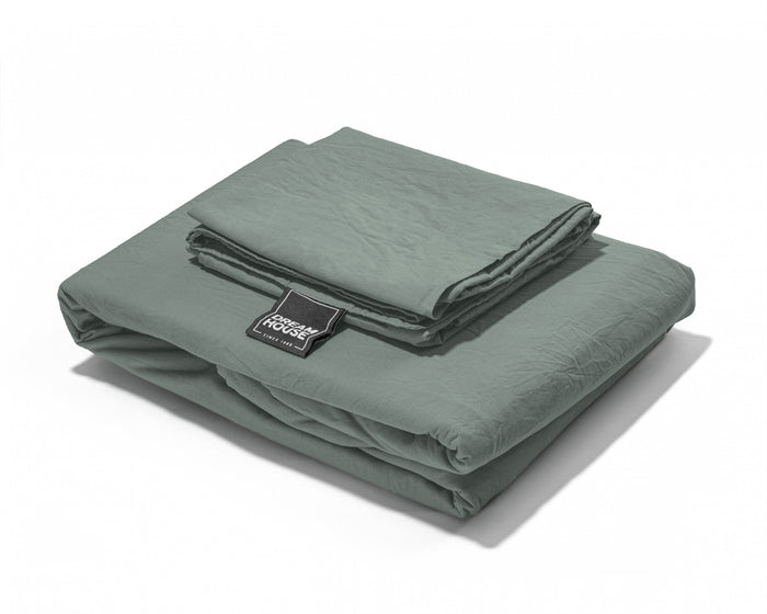 Dekbedovertrek Stone Washed - 100% Natuurlijk - Groen - 240x220cm