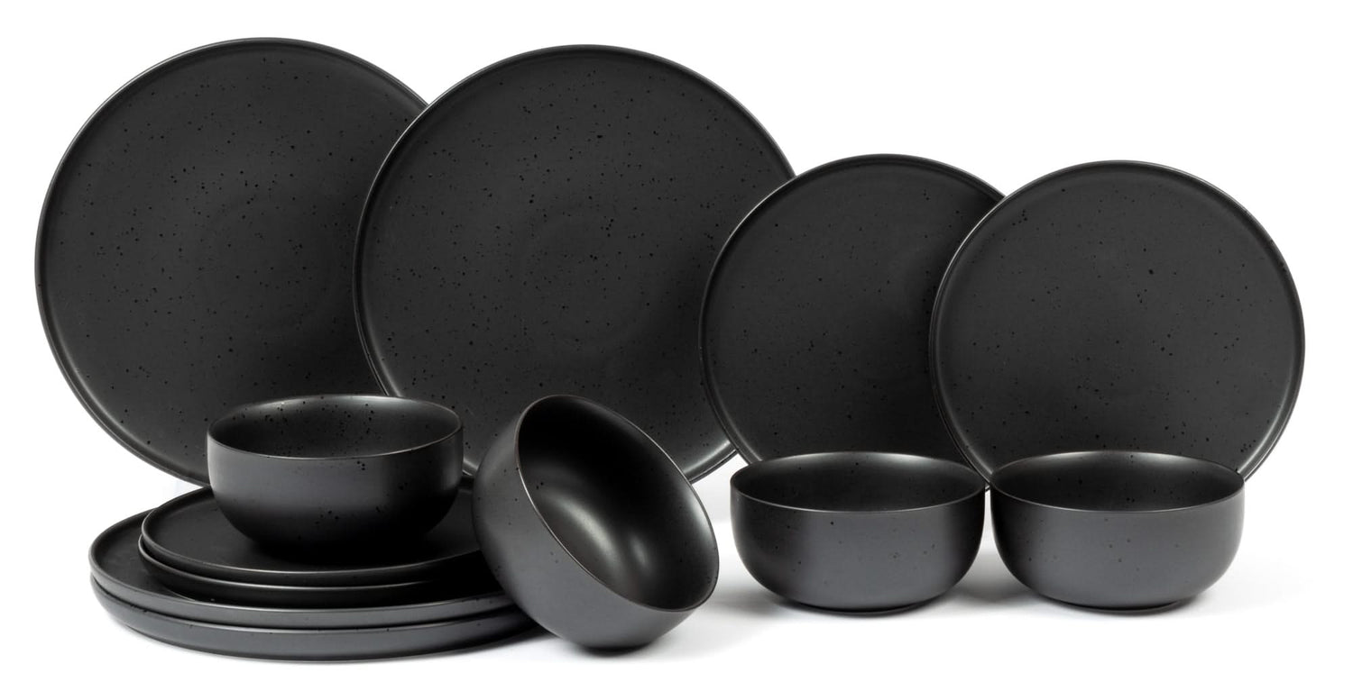 ASA Selection Serviesset Coppa Kuro - 12-delig | 4 personen - 4 ontbijtborden, 4 dinerborden en 4 kleine kommen