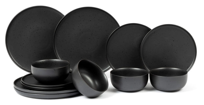 ASA Selection Serviesset Coppa Kuro - 12-delig | 4 personen - 4 ontbijtborden, 4 dinerborden en 4 kleine kommen